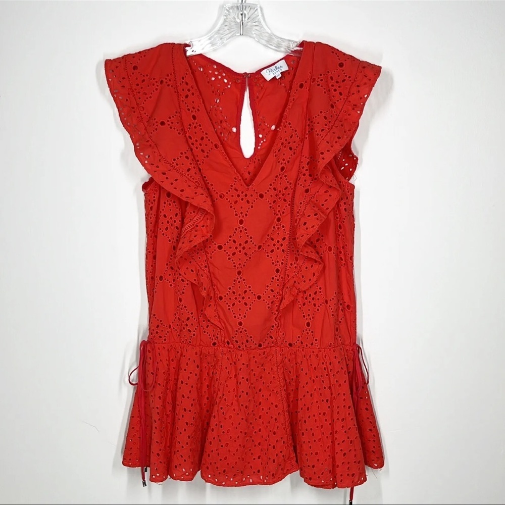 PARKER BEACH Antigua Sleeveless Eyelet 100% Cotton Cover-Up Dress Sz M - Picture 8 of 11